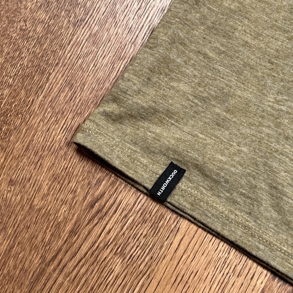 Duckworth Vapor Wool Lyocell Blend Made in USA Coyote Khaki T Shirt Mens Large - Picture 4 of 9